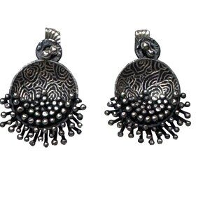 So Young Park Studio Designer Sterling Silver Kinetic Dome Earrings Brutalist